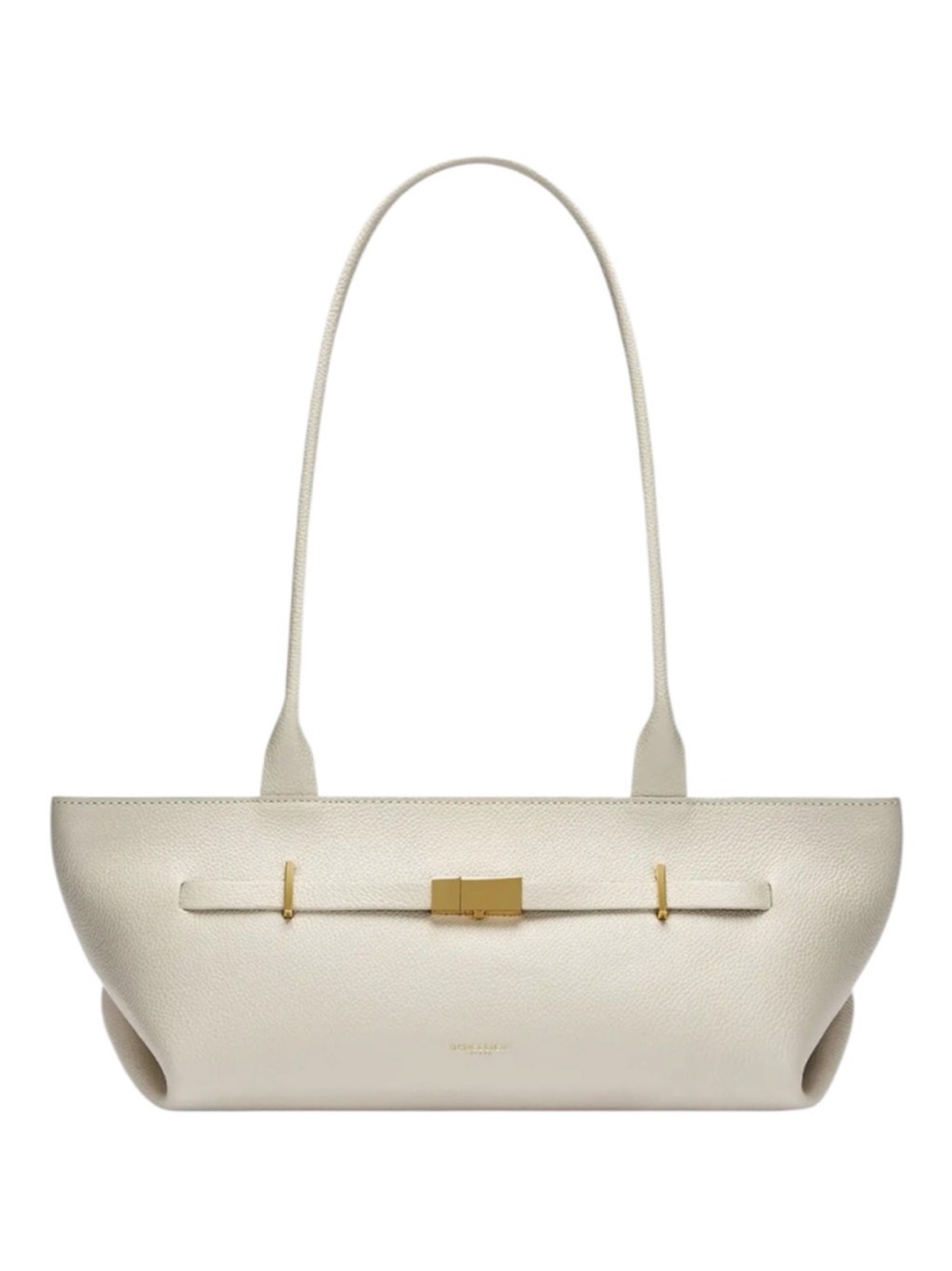 Demellier London The New York Shoulder Bag Chalk White Grained Leather Gold Nwt